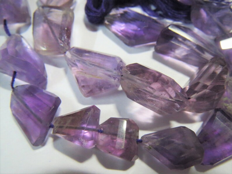 11 strand Amethyst Faceted Nugget Gemstone Bead Tumble LASER CUT Irregular Semi precious stones purple Healing Crystals Jewelry Supplies