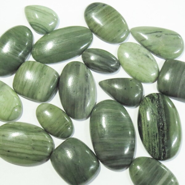 100 grams ASSORTED Ricolite Serpentine Gemstone Cabochon WHOLESALE LOT Natural Palm Healing Stones Flatback crystals chakra jewelry supplies