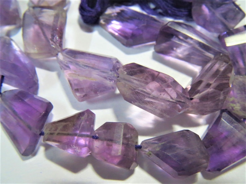 11 strand Amethyst Faceted Nugget Gemstone Bead Tumble LASER CUT Irregular Semi precious stones purple Healing Crystals Jewelry Supplies