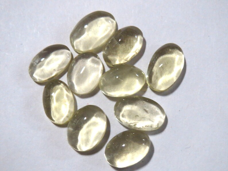 10 pc Natural Lemon Quartz LOT oval Stone cabochon lot topaz gemstones Jewelry loose Healing semi precious stones WHOLESALE crystals gems