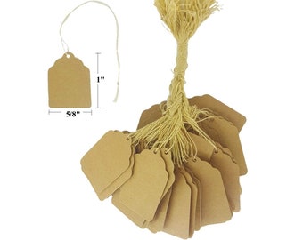 Jewelry Price Tags with string White Paper Tags 5//8 x 15//16