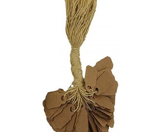 or Boutique 1 3//4 x 1 1//8, Natural Kraft Events 100 Pcs of Paper String Tags Promotions Elegant String Tags perfect for Gifts Price Tags