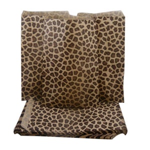 50 Qty 8.5" x 11" Cheetah Leopard/Zebra Flat Plain Paper or Patterned Bags for candy, cookies, merchandise, pens, Party favors, Gift bags