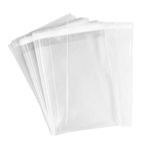 13" x 17" 100 Bags Clear Cello Bags with Adhesive 1.4 mils Self Sealing OPP Plastic Gift Bags for Clothing T-Shirt Storage Envelope Gift...