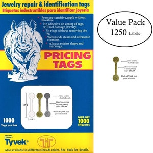 2000 Pieces Blank Jewelry Price Tags Stickers Self Adhesive Kraft