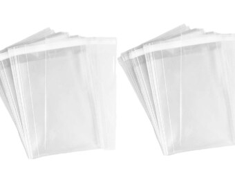 300PCS Cookie Bags Self Adhesive Candy Bags Baking Package Plastic Clear Bag VC