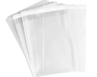 10 inch x 17 inch 100 Clear Cello Bags Adhesive 1.4 Mils Self Sealing OPP Plastic Gift Bags for Clothing T-Shirt Storage Envelope Gift Cellophane Wrap