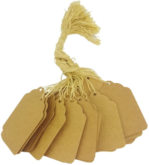 100 Qty Natural Kraft Paper String Tags Price Tags Elegant - Etsy