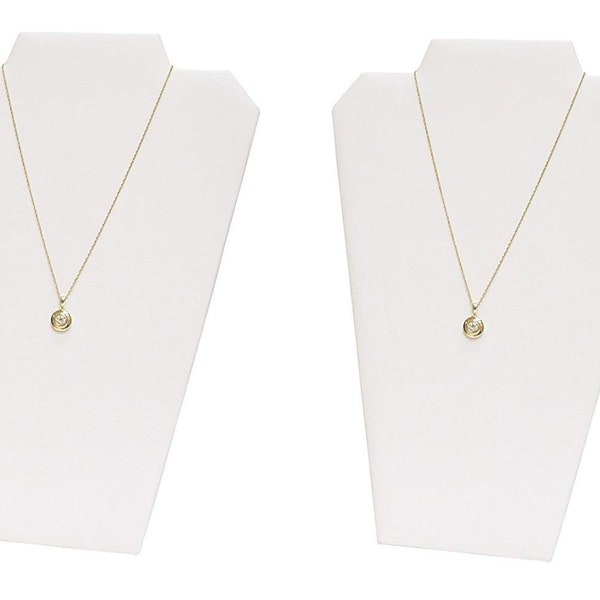 2-Pack White Leatherette Value Series Necklace Display Stand with Easel \ Necklace Easel Display