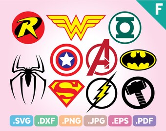 superheroes logo etsy