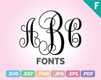 Monogram SVG Fonts, Monogram Fonts SVG Files, Initial Fonts Cutting File, Monogram Font Initials, Monogram Fonts Cut Files, Instant Download