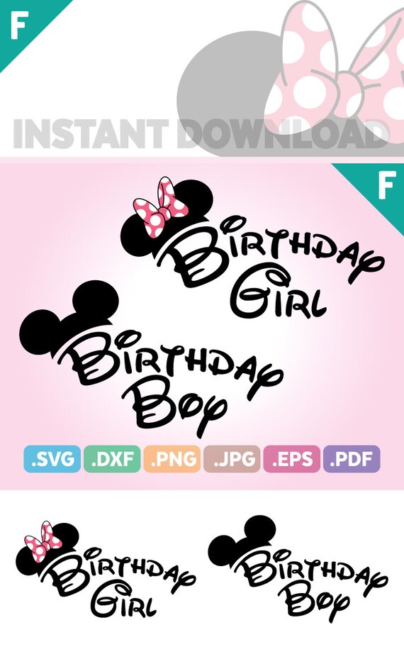 Download Birthday Girl Mouse Ears Cut File Birthday Boy Svg Ribbon Etsy