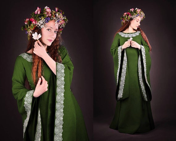 Celtic Wedding Dress Medieval And Elven And Slavic Dress Pagan Etsy