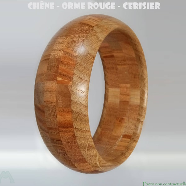 Bracelet bois Chêne - Orme rouge - Cerisier