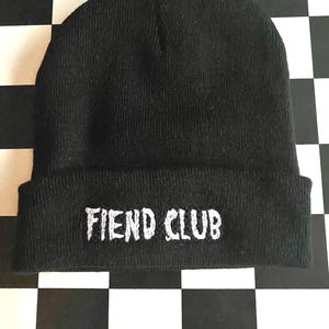 Misfits inspired FIEND CLUB Beanie. Embroidered.