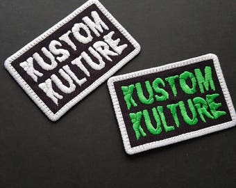 Kustom Kulture patch. Hot rod. Rat rods. Kustom. Embroidered patch. Iron on patch. Patch