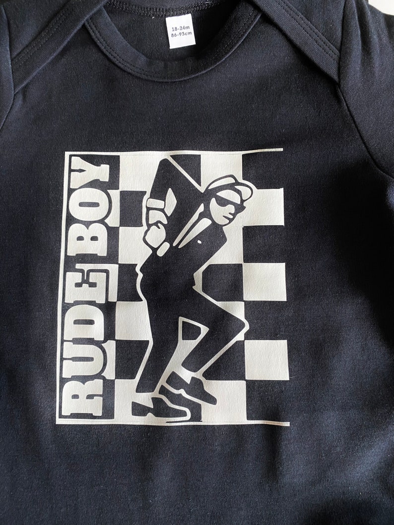 Black Bodysuit. Rude Boy Print. 2tone Ska Inspired Baby Clothing - Etsy