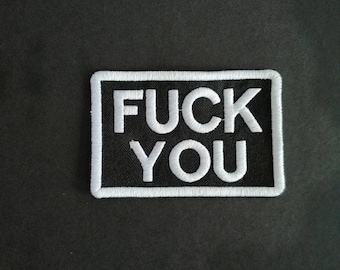 F*#@ YOU patch. Embroidered patches. Offensive patch. Sew on/ iron on patch.