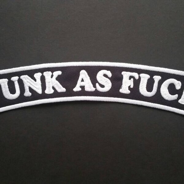 Punk as fuck patch. Back patch. Across the shoulder patch. Embroidered patch. Punk patch
