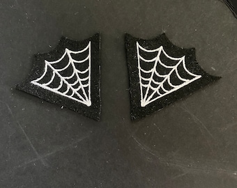 Spinnennetz Aufnäher. Wird als Paar geliefert.  Tattoo style, Rockabilly, Punk Aufnäher. Vintage Brauch. Gothik