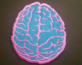 Brain patch. Awesome colour. Iron on patch. Skate punk art. Braaaiiinss braiinns