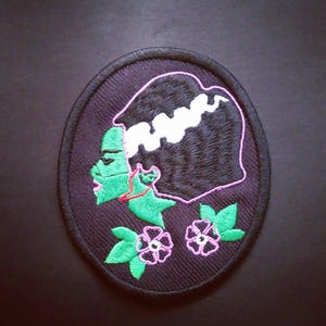 The Bride of Frankenstein patch. Iron on patch. Embroidered patch
