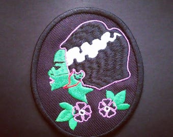 The Bride of Frankenstein patch. Iron on patch. Embroidered patch