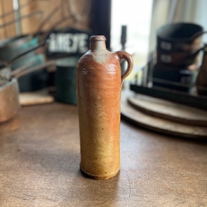 Antique European stoneware bottle - gres bottle - stone bottles - liquor bottle - country kitchen farmhouse style - photo prop