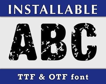 Distressed true type ttf otf font for Cricut Silhouette Distressed font Grunge font Cricut monogram font installable font keyboard