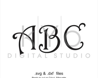 Harrington font svg cut files, Harrington alphabet svg, Harrington Monogram letters, cricut design space, silhouette, svg files,digital font