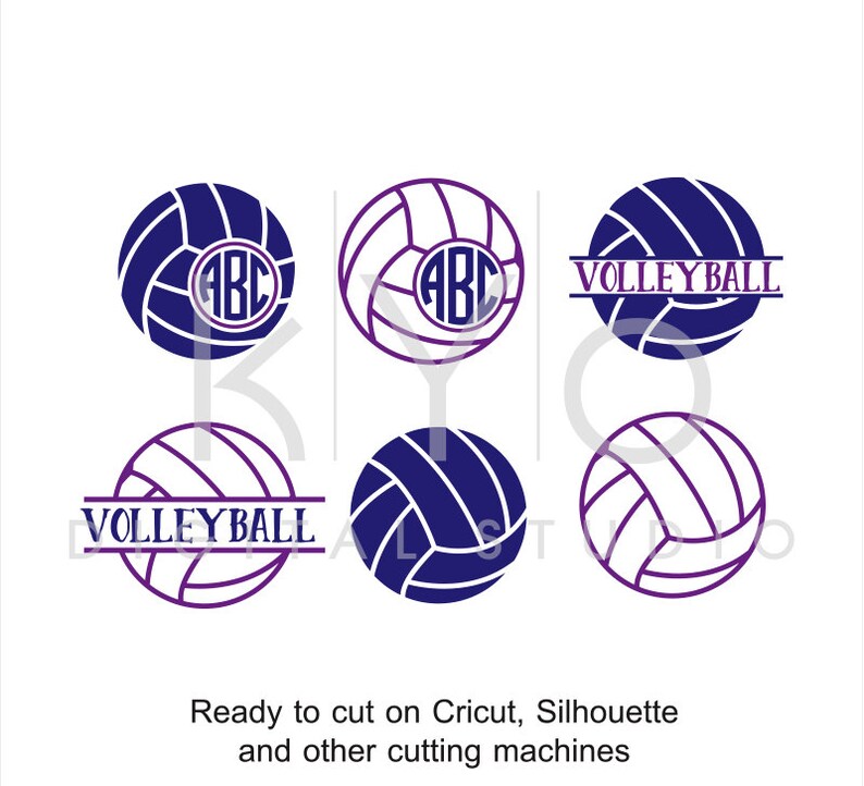 Download Volleyball SVG cut files Volleyball Monogram svg Circle | Etsy