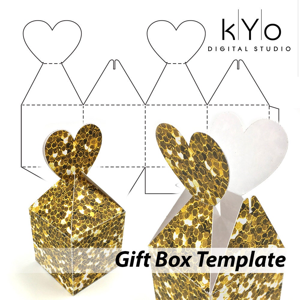 Heart box svg cutting file / valentines gift box svg file / Valentine Template Svg Free - Layered SVG Cut File - Download Free Font