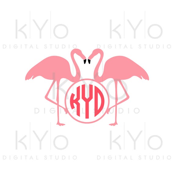 Flamingo Svg Love Svg Flamingo Monogram Svg Svg Png Studio3 Etsy