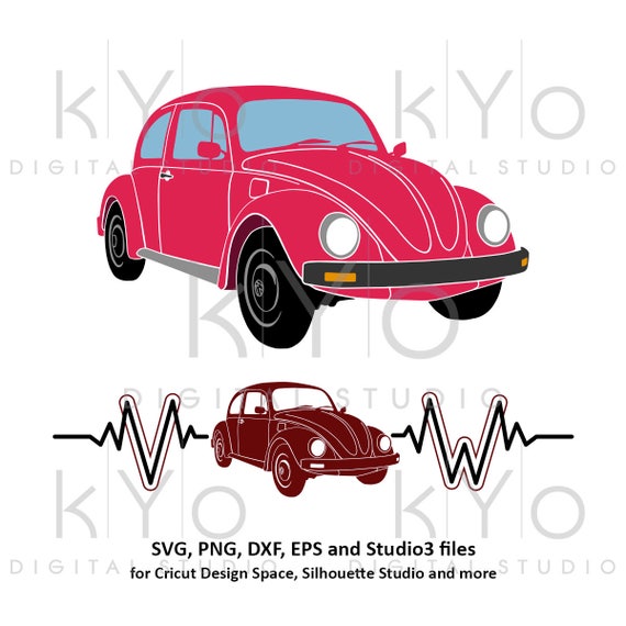 Volkswagen Vw Beetle Silhouette Heart Beats Svg Png Ai Eps Etsy
