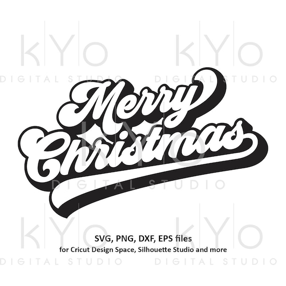 Merry Christmas Banner Svg Brush Lettering Christmas Party Svg Etsy