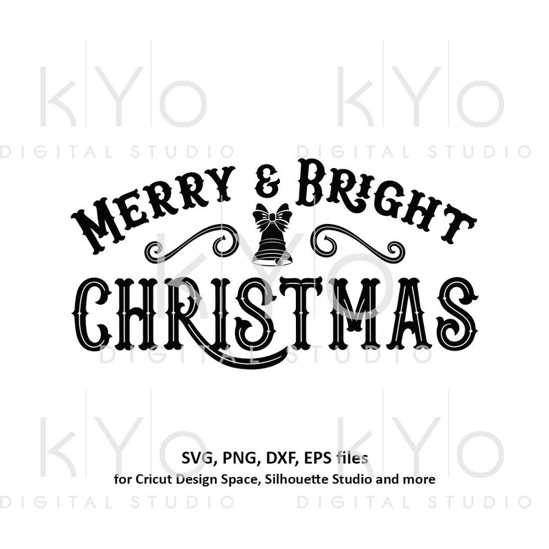Download Free Merry And Bright Christmas Svg Vintage Rustic Christmas Sign Etsy SVG DXF Cut File