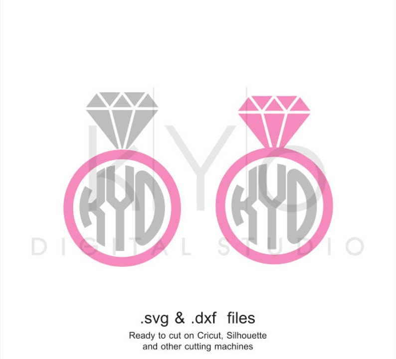 Download Wedding Ring SVG cutting file Wedding Ring Monogram SVG | Etsy
