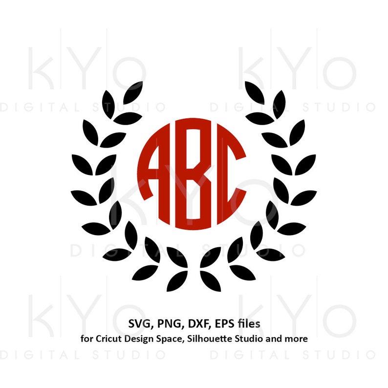 Download Wreath Monogram Frame svg Laurel wreath svg Engagement Wedding | Etsy
