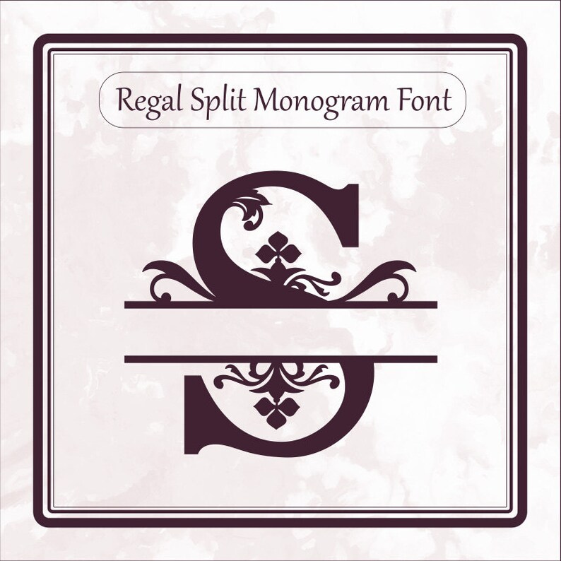 Download Regal Split Monogram font svg alphabet letters dxf eps png | Etsy
