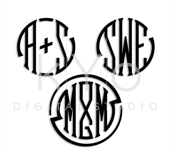Seal Circle Monogram Installable True Type Font Oft Ttf Font Etsy