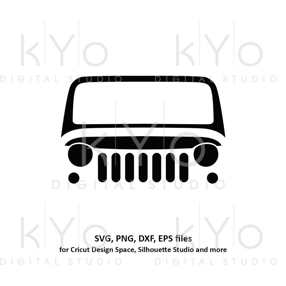 Download Jeep Wrangler front grill svg jeep silhouette svg Jeep shirt design Off road 4x4 svg files for ...