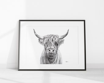 Highland Cow Portrait - Print