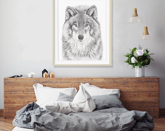 Wolf print -  Le Nid atelier- Wildlife Illustration
