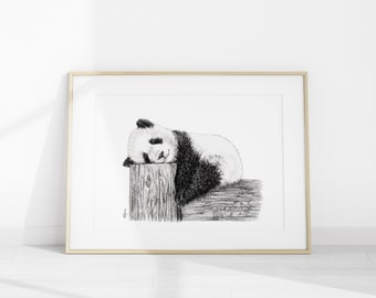 Baby Panda sleeping - Print