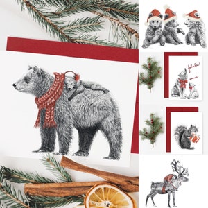 Paquet de 5 cartes de souhaits de Noël, cartes de vœux pour les fêtes, Ensemble de 5 cartes 4x6 pour Noël