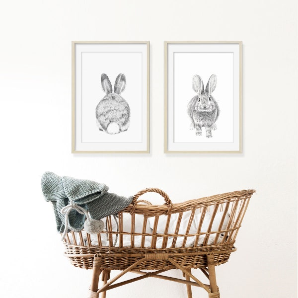 DUO Adorable rabbits - front and back