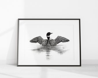 Magnificiant Loon print - Wildlife illustration by Le Nid atelier