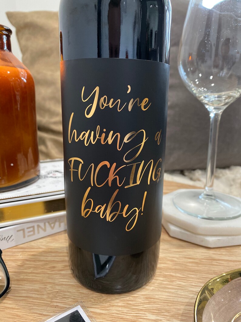 Funny Baby Shower Wine Label Funny Pregnancy Gift Idea Funny Etsy