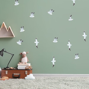 Seagull Wall Decals by Wallency - Fabric Wall Decal - Bird Wall Decals - Nature Wall Stickers - Peel & Stick, Removable Stickers Wall Decor