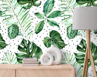Banana Leaf Removable Wallpaper: Tropical Peel and Stick Mural - Etsy ...